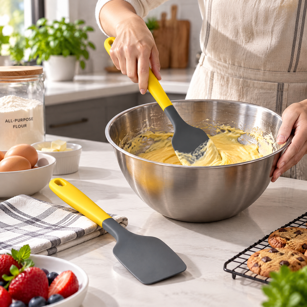 2-Piece Charcoal & Yellow Spatula Set — detail 3