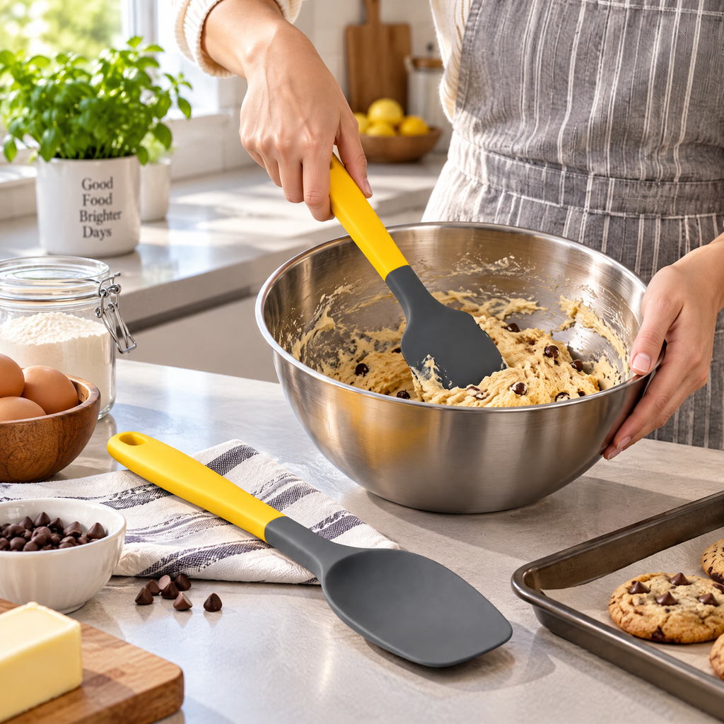 2-Piece Charcoal & Yellow Spatula Set — detail 4